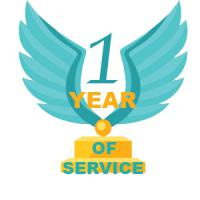 1 Year of Service awarded on 2021-03-15 23:00:19